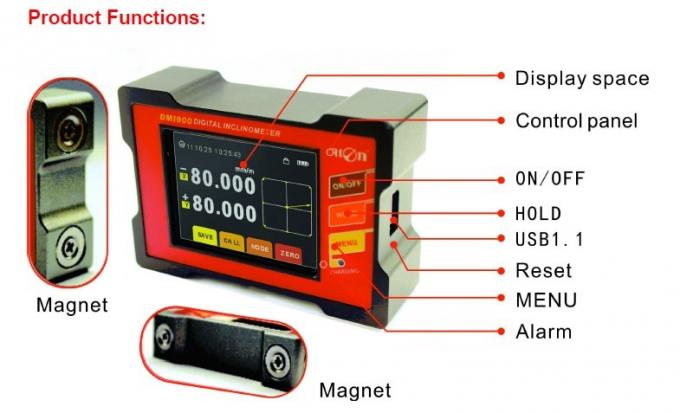 Inclinómetro vendedor caliente de Digitaces del eje de la pantalla táctil solo para la diversa supervisión del punto de la industria